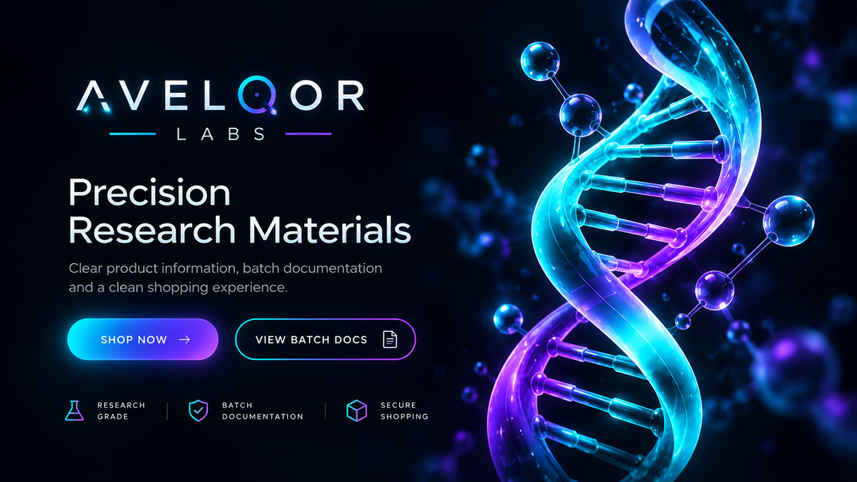 Avelqor Labs laboratory research and documentation banner