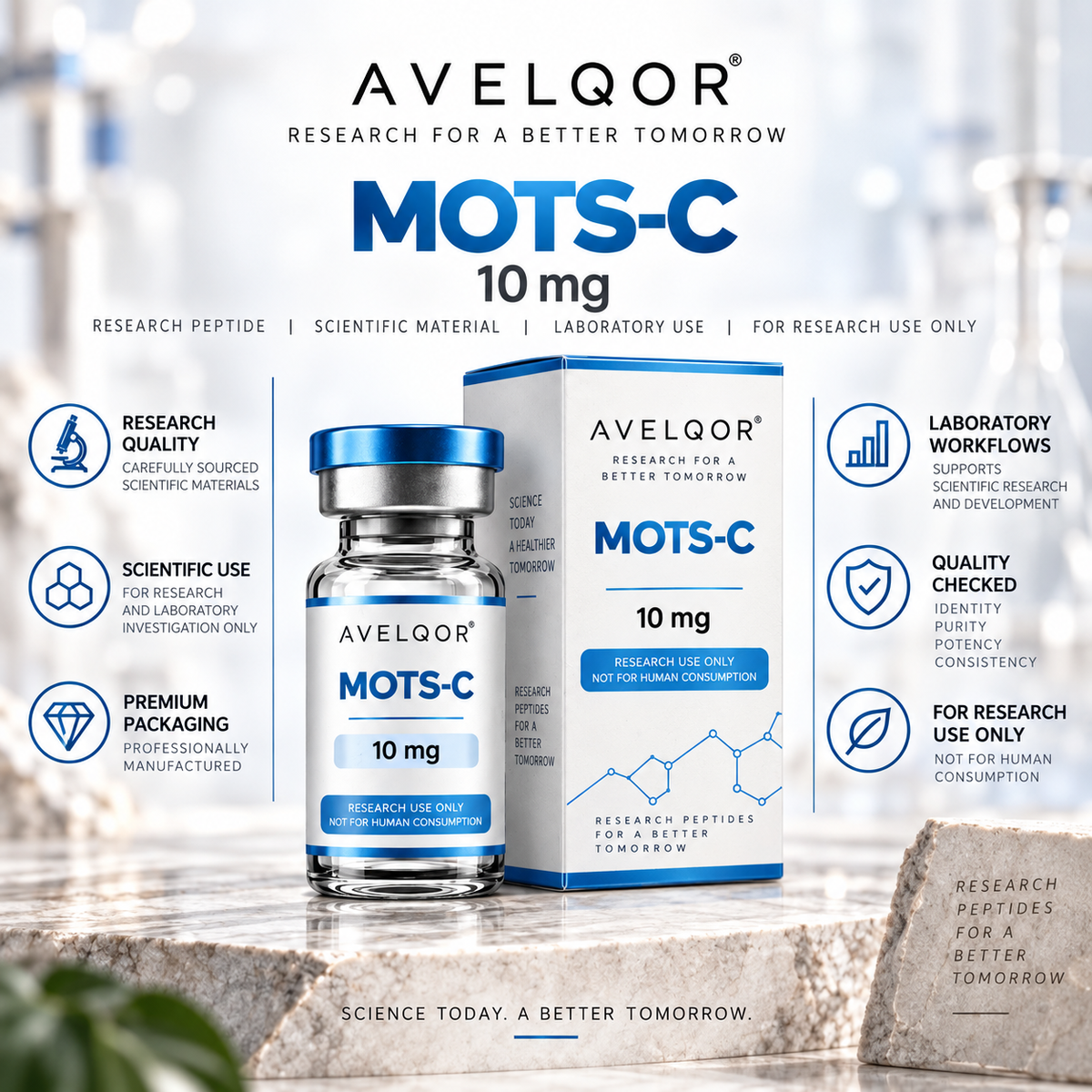 Avelqor Labs MOTS-C 10 mg laboratory research material