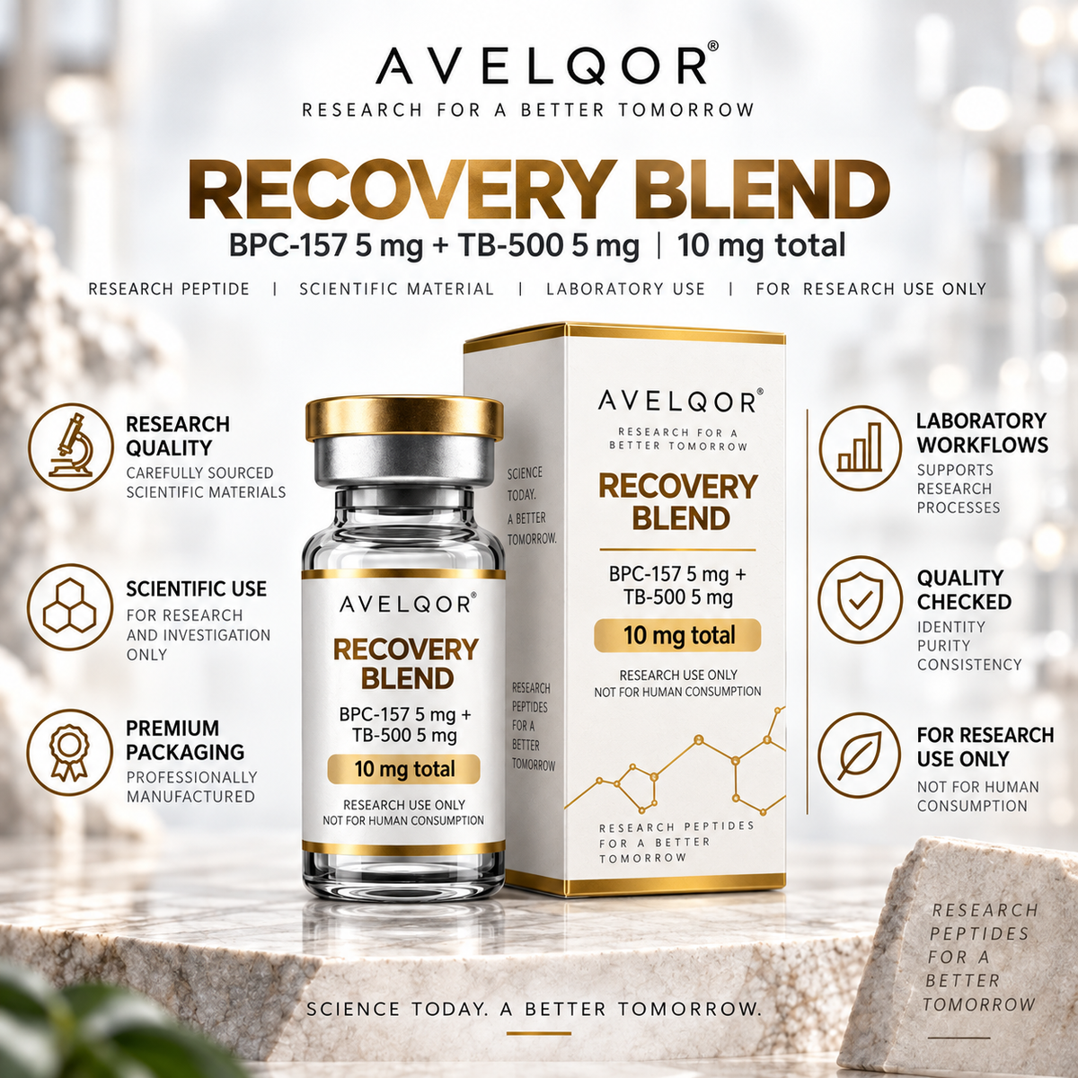Avelqor Labs Recovery Blend 10 mg laboratory research material